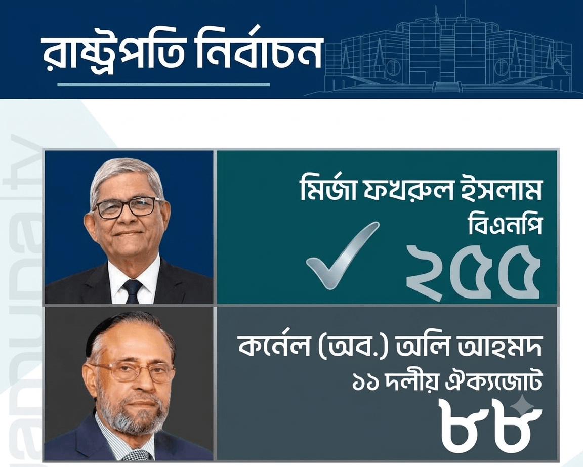 রাষ্ট্রপতি নির্বাচিত মির্জা ফখরুল, পেলেন ২৫৫ ভোট